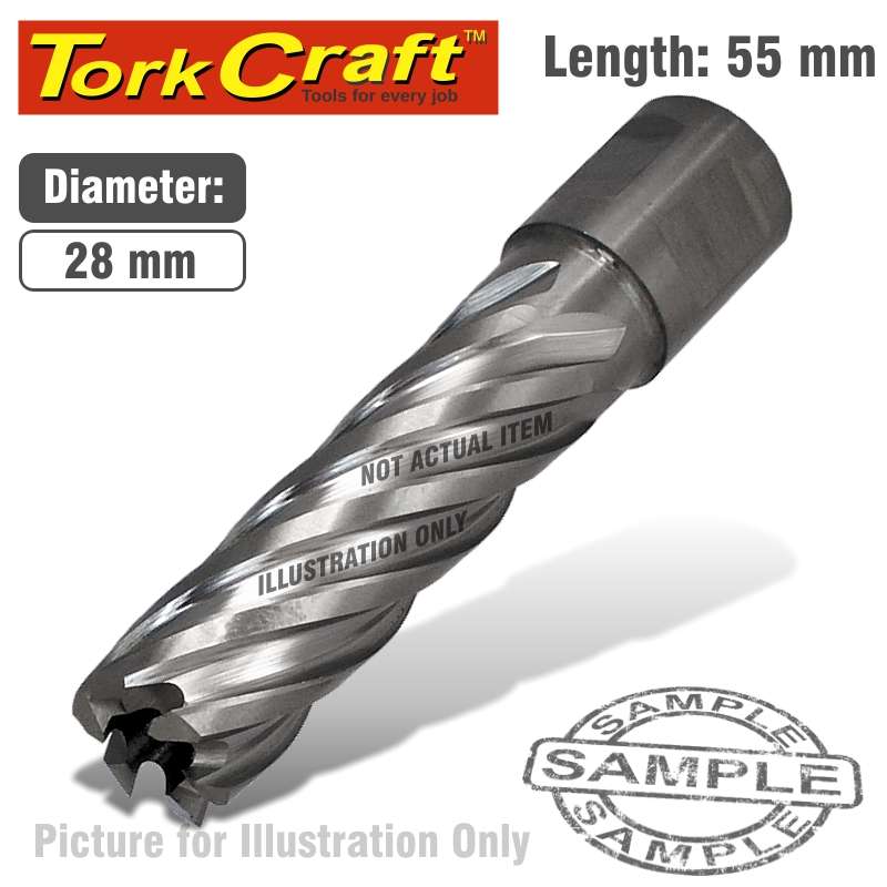 TORK CRAFT - ANNULAR HOLE CUTTER HSS 28 X 55MM BROACH SLUGGER BITTCAC028-2