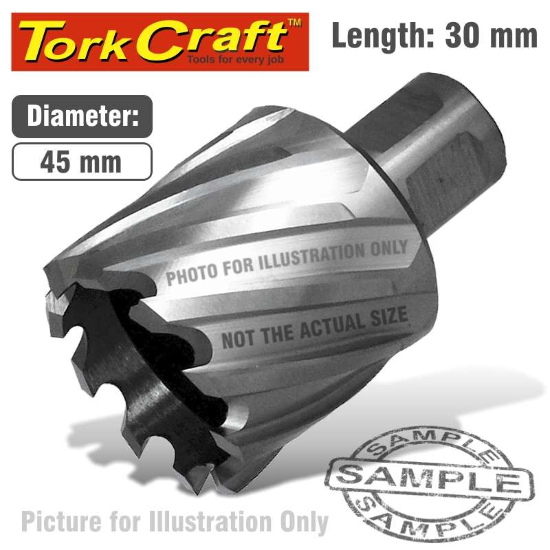 TORK CRAFT - ANNULAR HOLE CUTTER HSS 45 X 30MM BROACH SLUGGER BITTCAC045-1