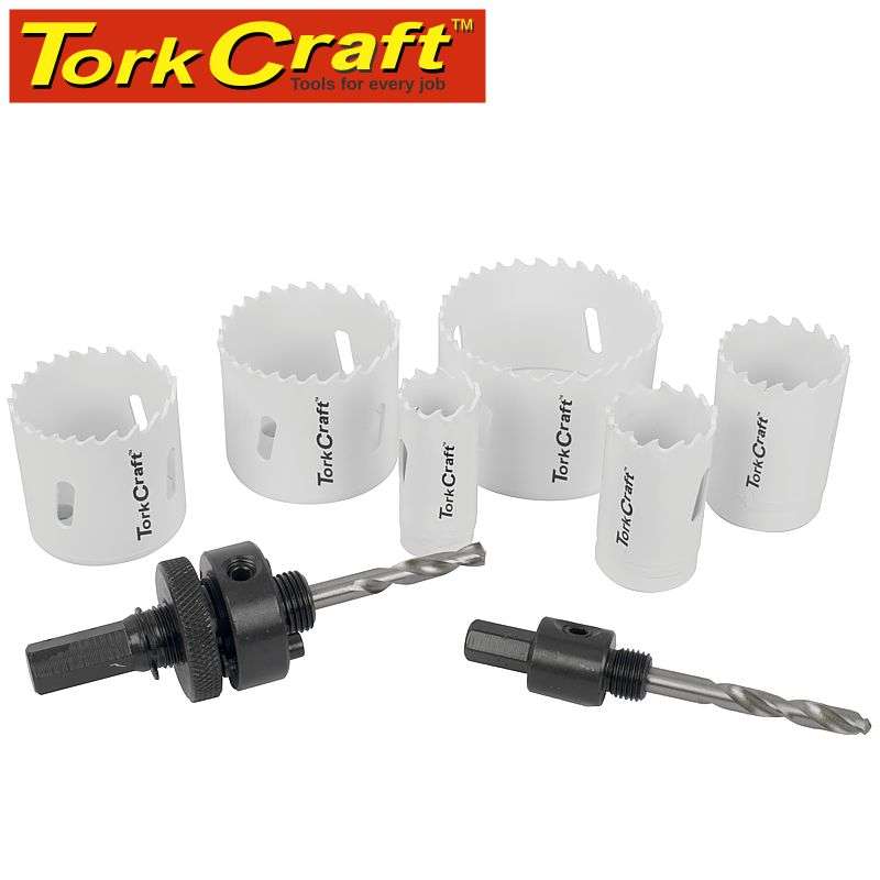 TORK CRAFT - HOLESAW SET 9PC IN CASE BI-METAL 22 29 35 44 51 64MMTCHSK09E