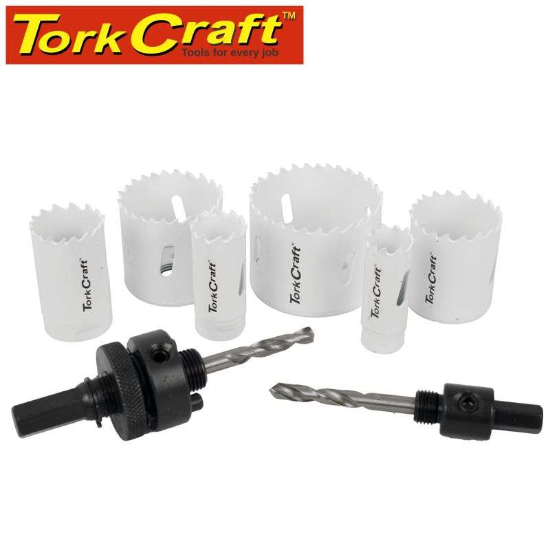TORK CRAFT - HOLESAW SET 9PC IN CASE BI-METAL 19 22 29 38 44 57MMTCHSK09P