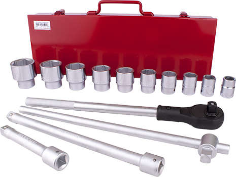 TORK CRAFT - SOCKET SET 14PC 3/4"  DRIVE 6PT 22 - 50MM IN METAL CASETCIMH006042