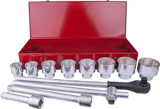 TORK CRAFT - SOCKET SET 12PC 1"  DRIVE 6PT 46 - 80MM IN METAL CASETCIMH008043