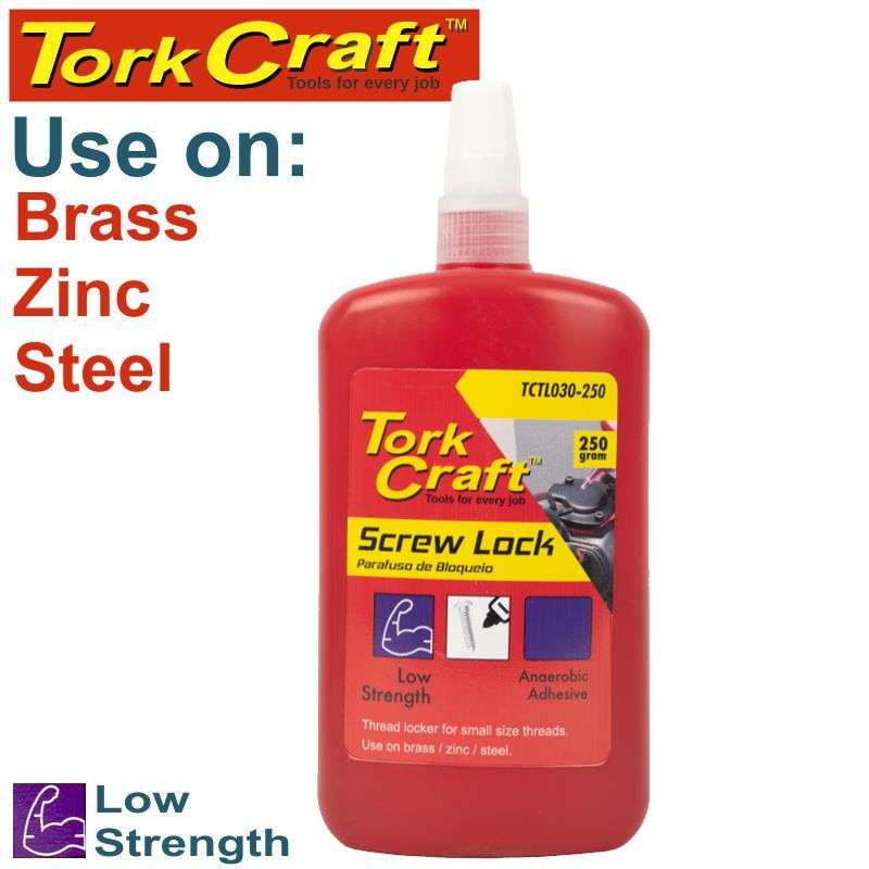 TORK CRAFT - SCREW LOCK LOW STRENGTH FOR SMALL SIZED 250 GRAMTCTL030-250