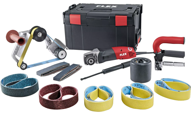 FLEX - Burnishing machine and pipe belt sander TRINOXFLEX SET - BSE14 3 INOX Set