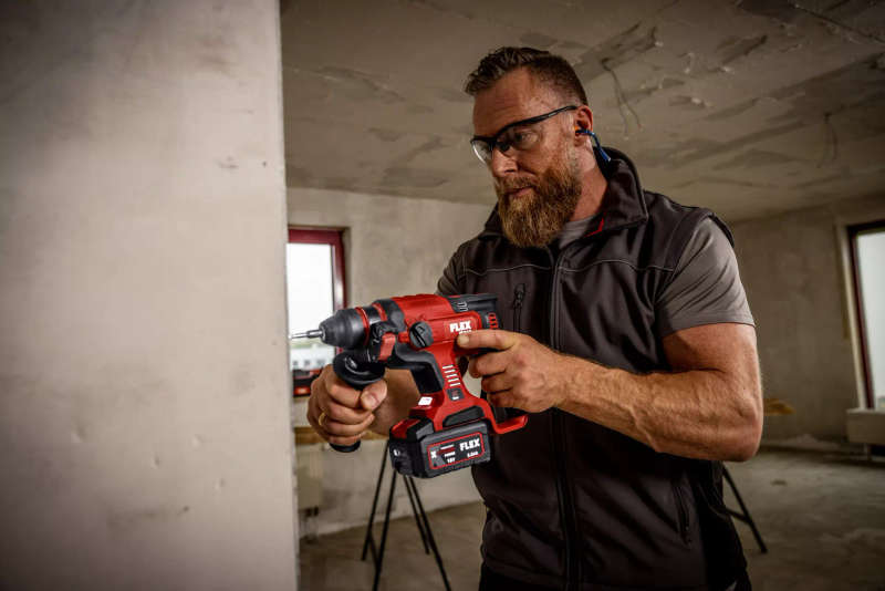 FLEX - "SDS+ Rotarty Hammer Set, 2 x 5.0Ah battery, i-charger, in CC" - CHE 18.0-EC/5.0 Set