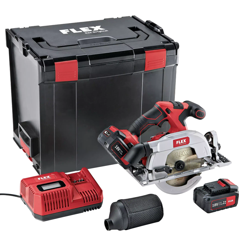 FLEX - Circular Saw Set, brushless, 2 x 5.0Ah battery, i-charger, in CC - CS 62 18.0-EC/5.0 Set