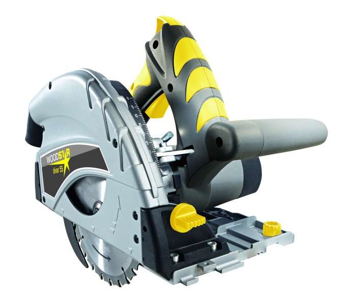 POWER ACTION -  Plunge circular saw system c/w 1400mm guide rail & clamping kit  -  DIVAR 55