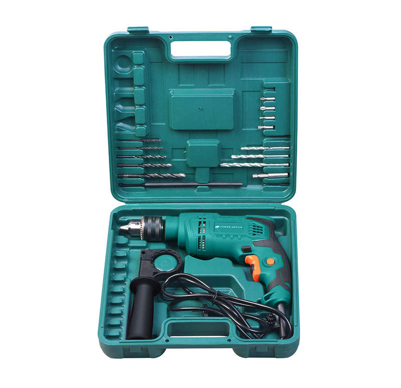 POWER ACTION -  13mm Impact Drill kit, variable speed and soft grip (30pc) -  ID750-C
