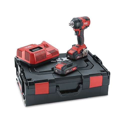 FLEX - 'Cordless brushless impact wrench set c/w 2x 5.0Ah batteries & intelligent charger in a L-...