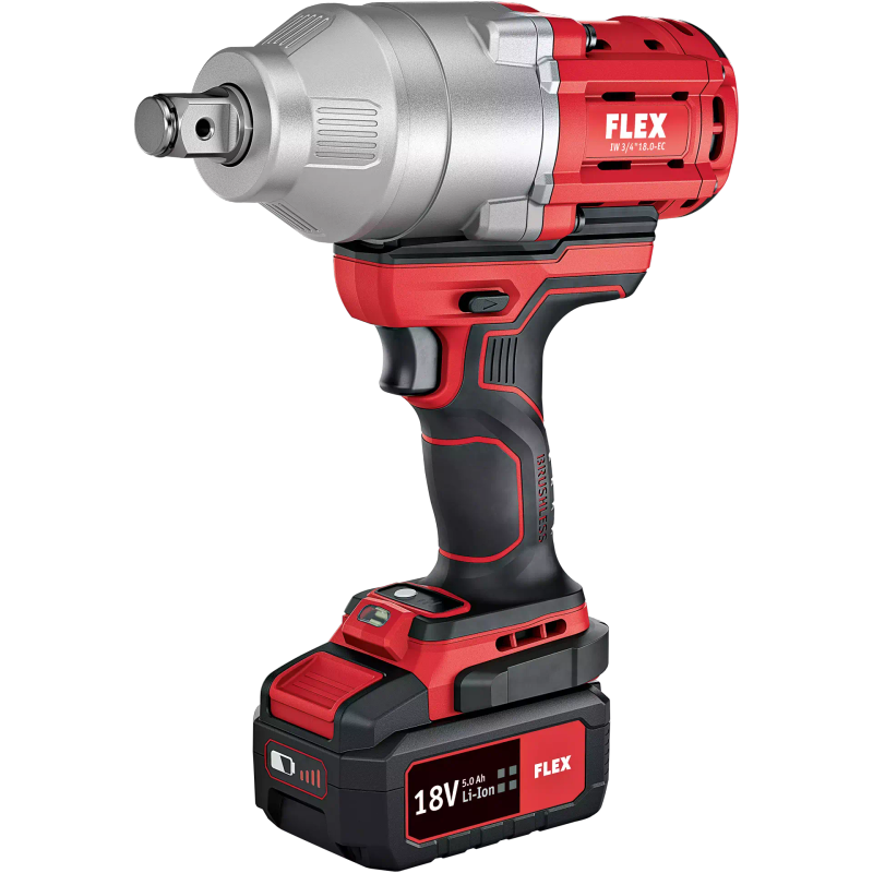 FLEX - Cordless Impact drill 18V c/w 2x 5.0Ah batteries & intelligent charger. - IW 3/4" 18.0-EC/...