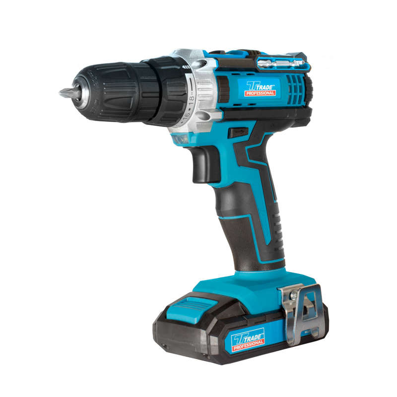 Trade Professional    DRILL KIT C/LESS 18V LITHIUM/L    MCOP1673