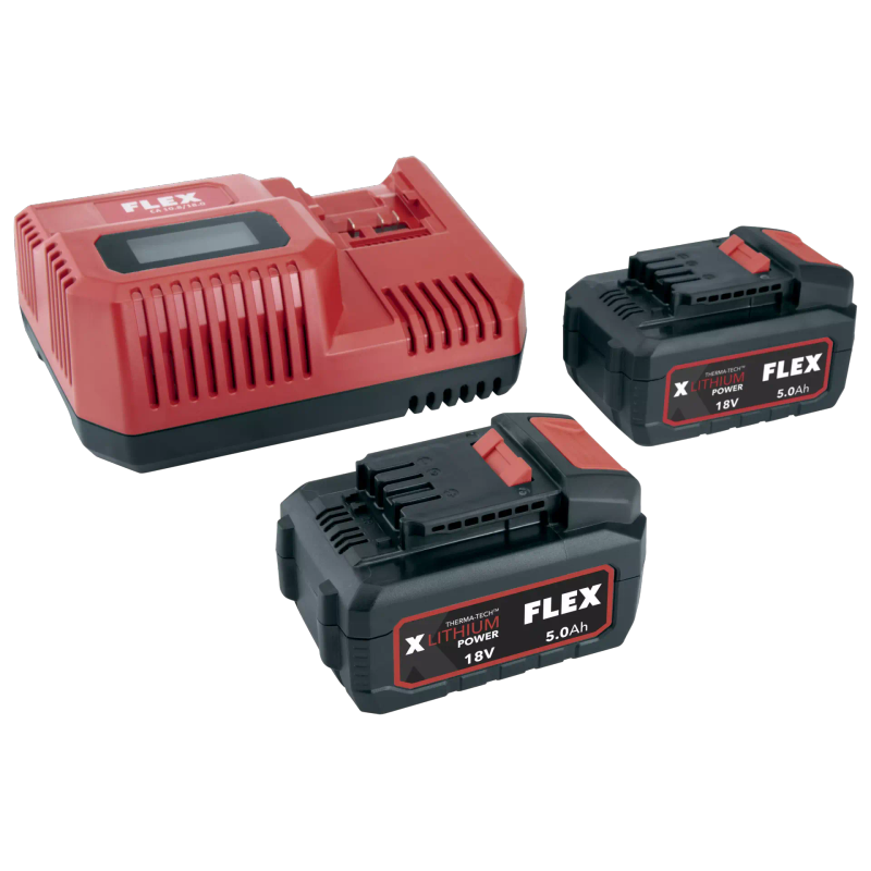 FLEX - Intelligent Rapid 10.8/18.0V and two 5.0Ah Li battery packs - P-Set 55 R