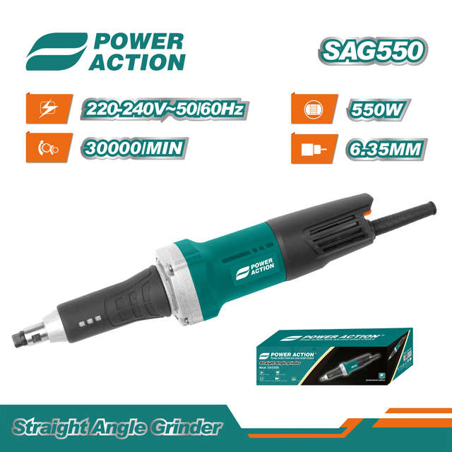 POWER ACTION -  Straight grinder with safety rear switch -  SAG550