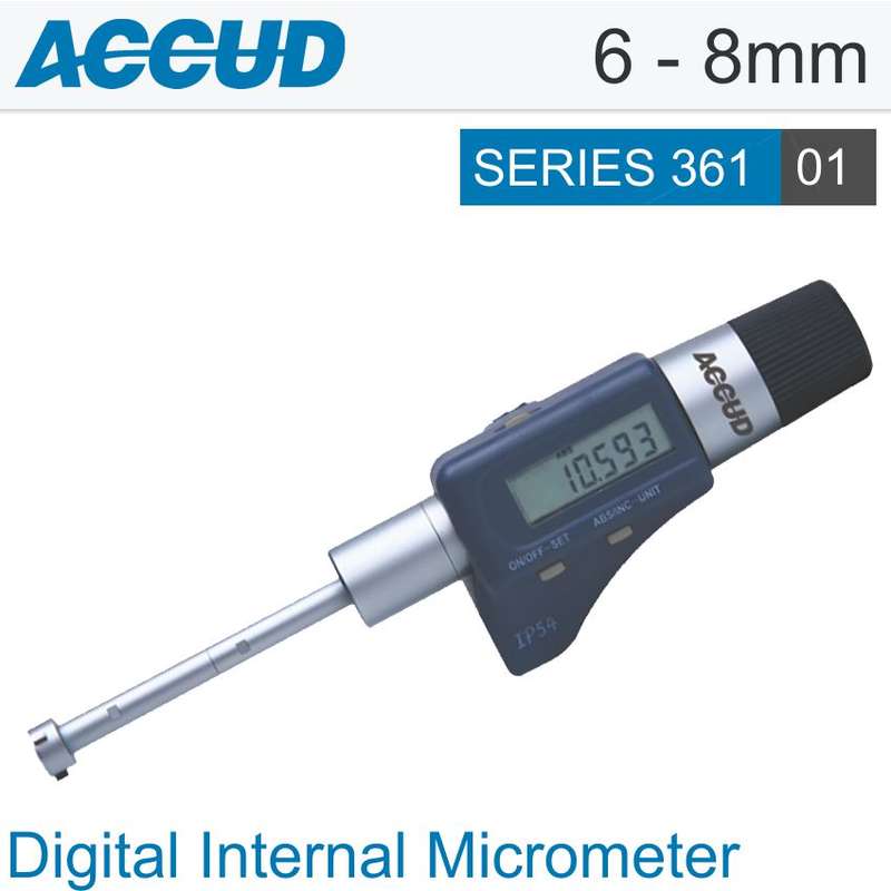 ACCUD - DIG. 3 POINTS INSIDE MICROMETER 6-8MM 0.004MM ACC. 0.001MM RES.AC361-001-01