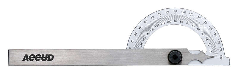 ACCUD - PROTRACTOR 150X 200MM 180 DEG. 0.3 DEG ACC. 1 DEG. GRAD.AC812-006-01