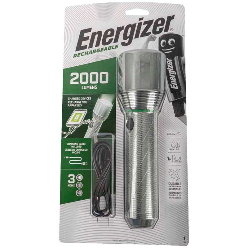 ENERGIZER - RECHARGEABLE METAL LIGHT 2000 LUMEN E303659000