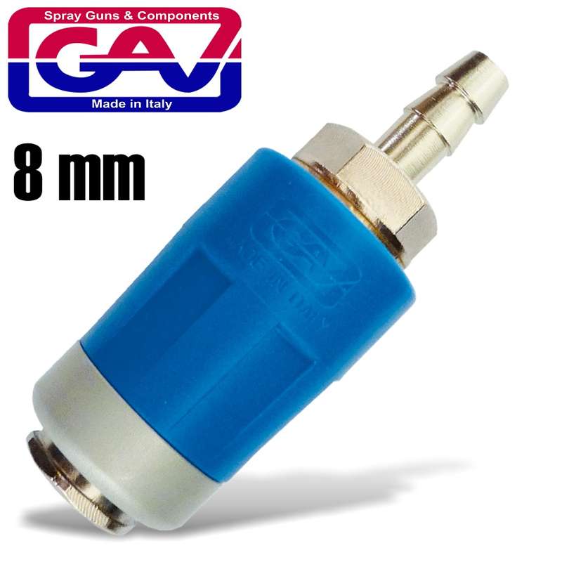 GAV - SAFETY QUICK COUPLER 8MM PACKAGED TWO STAGE RELEASE AIRBLOCKGAV AB-C2P