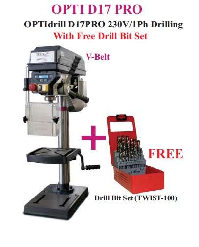 OPTI D17 PRO 230V/1Ph Drilling With Free Drill Bit Set