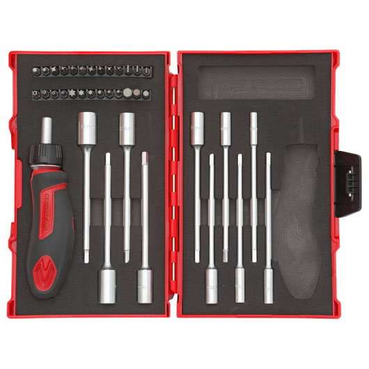 GEDORE RED - Tool set with T-handle ratchet 1/4 37pcs3300025