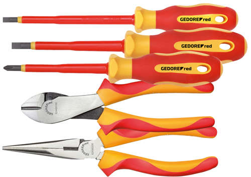 GEDORE RED - VDE-tool set 2xpliers+PH+SL 5pcs3301414