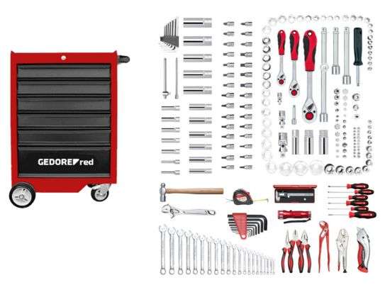 GEDORE RED - Tool Trolley with 6 drawers with 218 pieces3365003