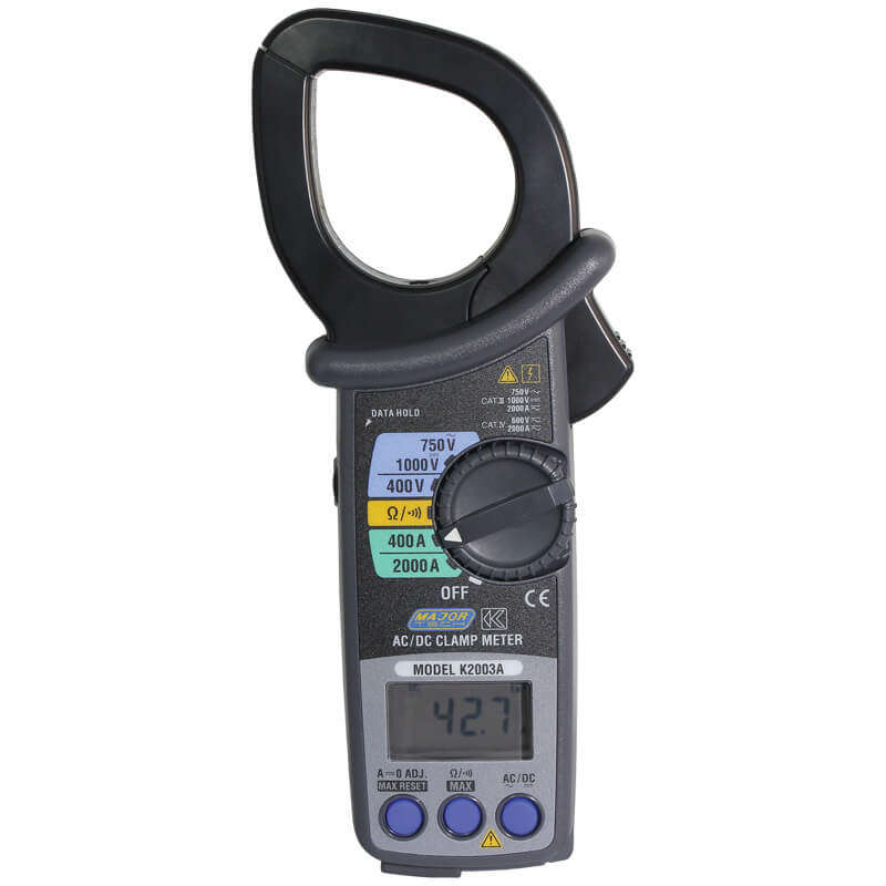 MAJOR-TECH - 2000A AC/DC Clamp Meter, CAT IV 600VK2003A