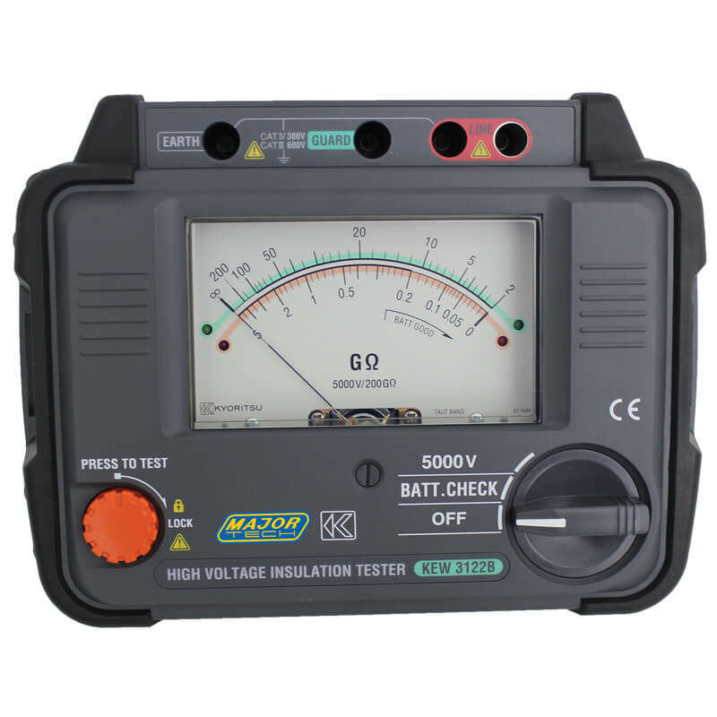 MAJOR-TECH - 5KV Analogue Insulation Tester, CAT IV 300VK3122
