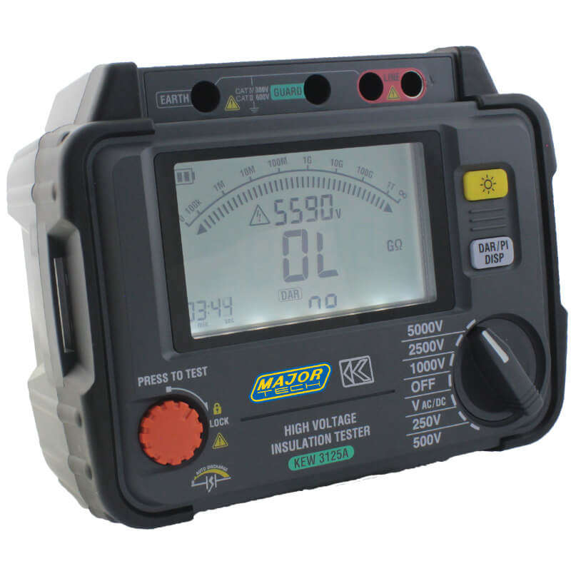 MAJOR-TECH - 5KV Digital Insulation Tester, CAT IV 300VK3125
