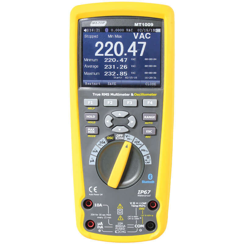 MAJOR-TECH - Bluetooth IP67 Oscilloscope & TRMS MultimeterMT1009