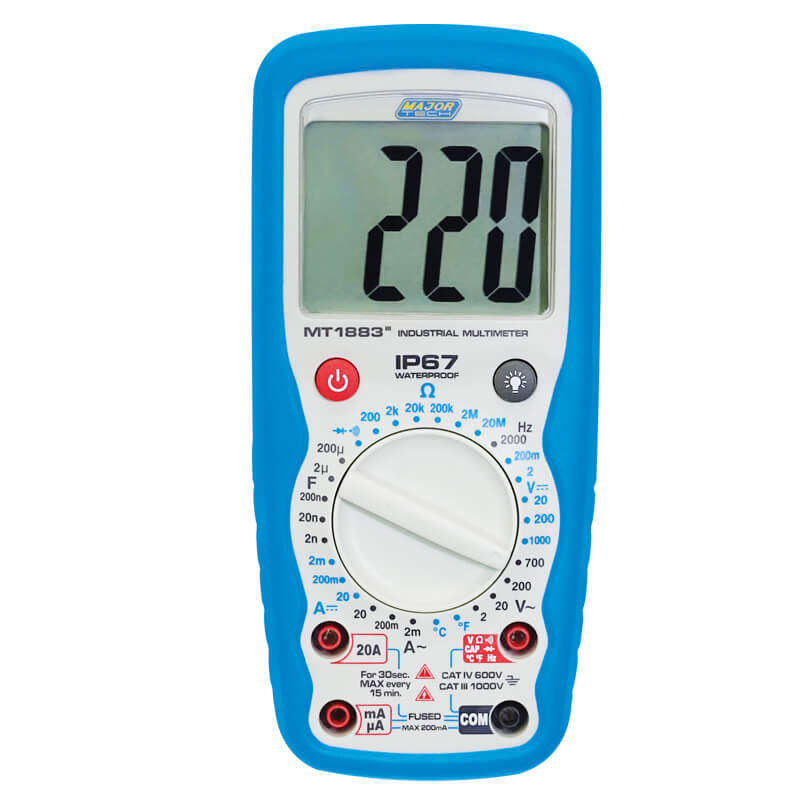 MAJOR-TECH - 1000V AC/DC IP67 TRMS Multimeter, CAT IV 600VMT1883