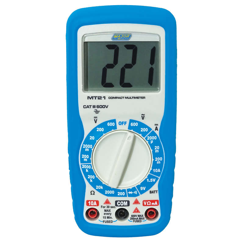 MAJOR-TECH - 600V AC/DC Compact Multimeter, CAT III 600VMT21