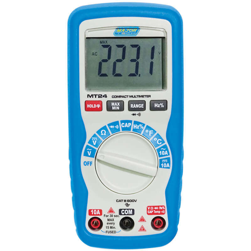 MAJOR-TECH - 1000V AC/DC Compact Multimeter, CAT III 600V    MT24