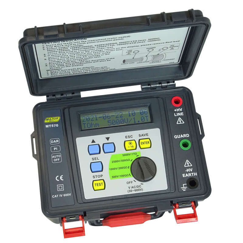 MAJOR-TECH - 500V/1000V/2.5KV/5KV Digital Insulation Tester, CAT IV 600VMT570