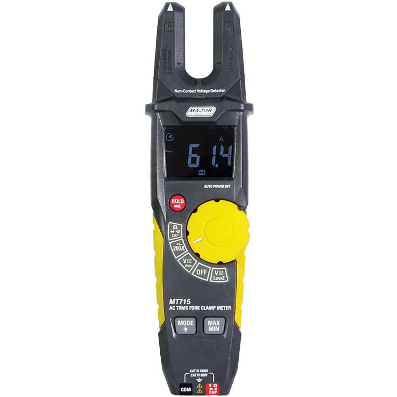 MAJOR-TECH - 200A AC TRMS Open Jaw Clamp Meter, CAT IV 600VMT715