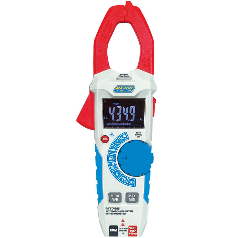 MAJOR-TECH - 600A AC TRMS Clamp Meter & Thermometer, CAT IV 600VMT765