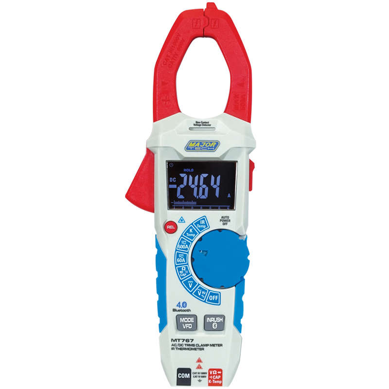MAJOR-TECH - 600A AC/DC TRMS BT Clamp Meter & Thermometer, CAT IV 600VMT767