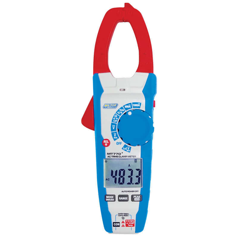 MAJOR-TECH - 1000A AC TRMS Clamp Meter, CAT IV 600VMT770