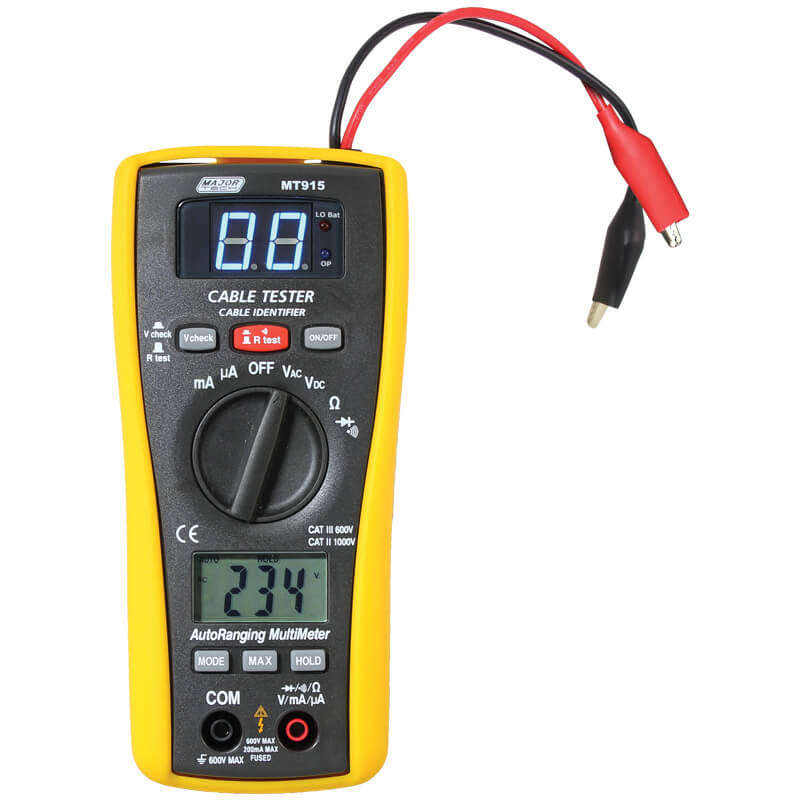 MAJOR-TECH - 2-in-1 Cable Finder & Multimeter, CAT III 600VMT915