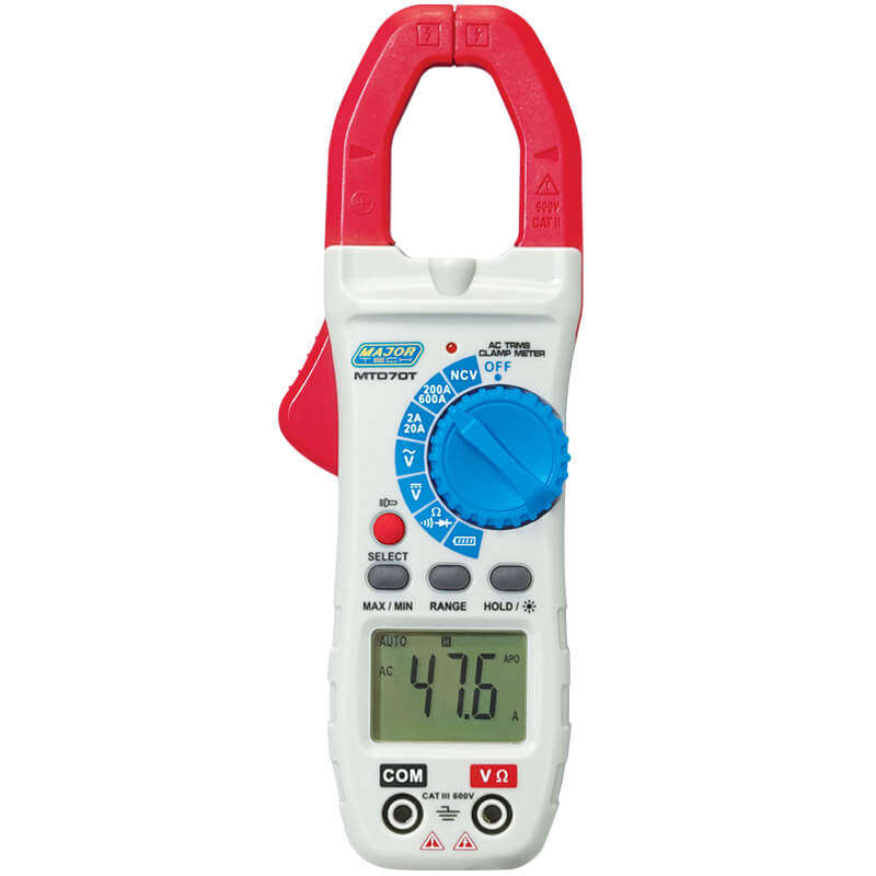 MAJOR-TECH - 600A AC TRMS Clamp Meter, CAT III 600VMTD70T