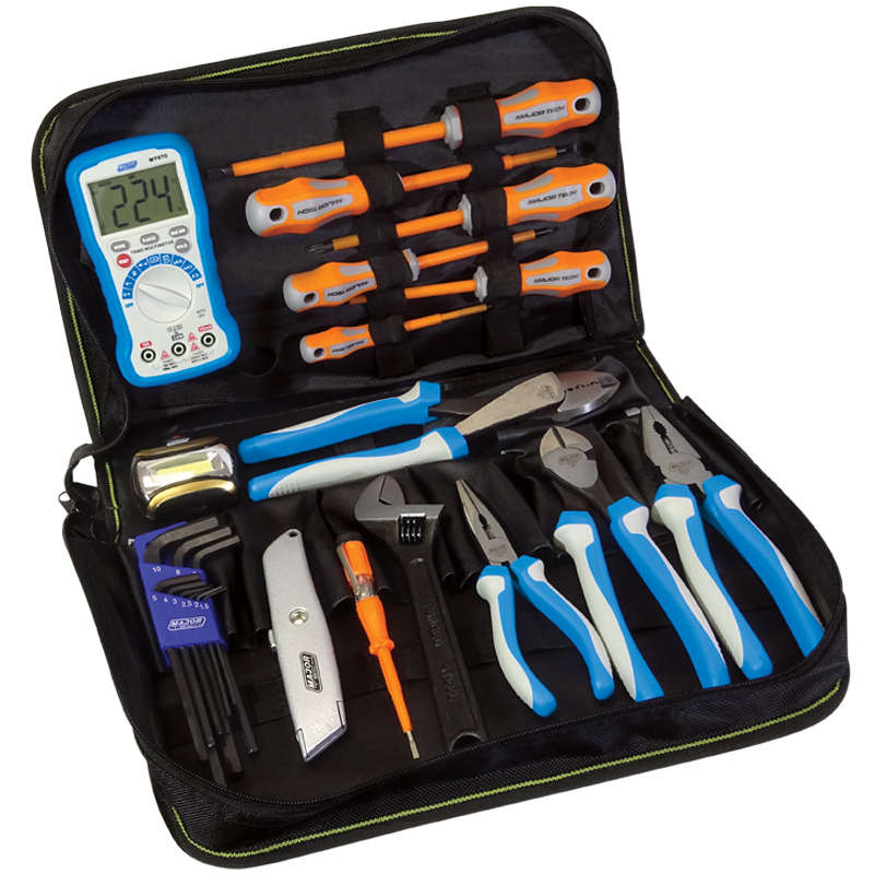 MAJOR-TECH - 17 Piece Tool Kit with MT870 MultimeterTKE1208
