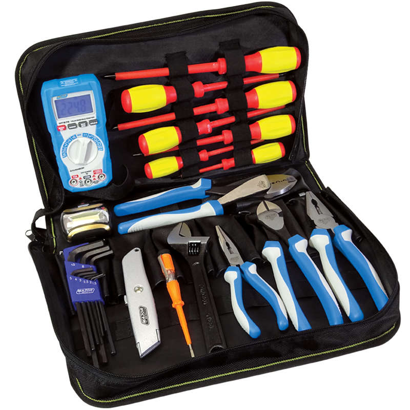MAJOR-TECH - 18 Piece Tool Kit with MT876 MultimeterTKE1211