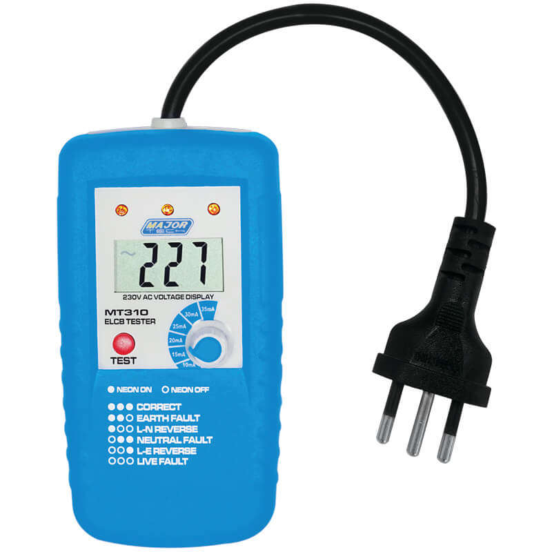 MAJOR-TECH - Digital Socket ELCB & Polarity Tester, CAT IV 300VMT310