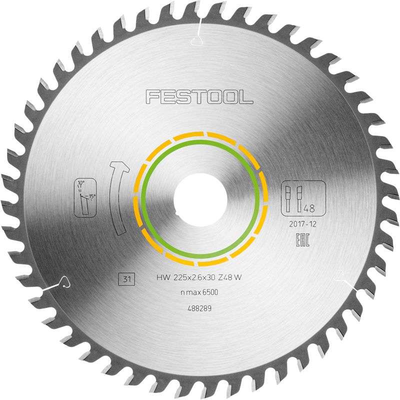 FESTOOL FINE TOOTH SAW BLADE 225X2,6X30 W48    FES488289