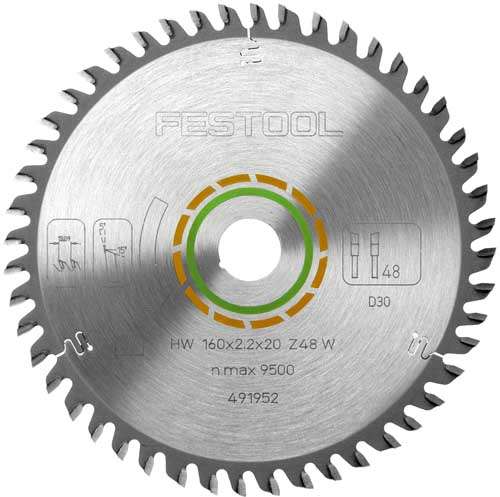 FESTOOL FINE TOOTH SAW BLADE 160X2,2X20 W48    FES491952