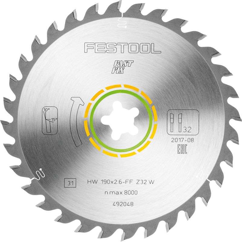 FESTOOL UNIVERSAL SAW BLADE 190X2,6 FF W32     FES492048