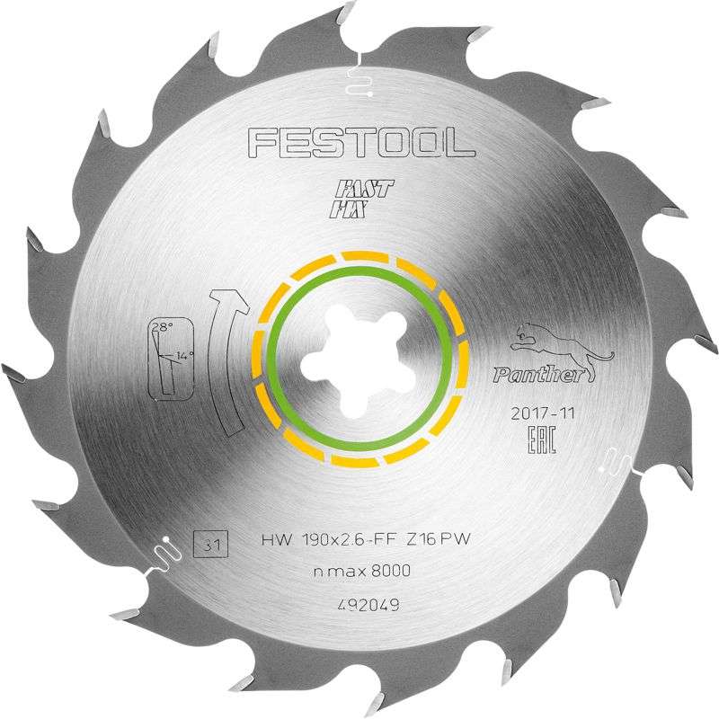 FESTOOL PANTHER SAW BLADE 190X2,6 FF PW16    FES492049
