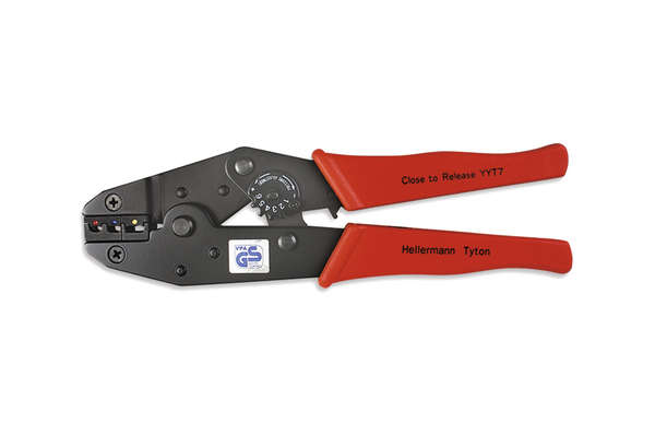 HellermannTyton Crimp Tool Pre-Insulated 1.5-6mm"    Ratchet Release    Pressure Adjustment"HYYT7