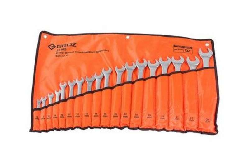 GROZ SPANNER COMB.SET 6-24MM 18PC    GRO3647