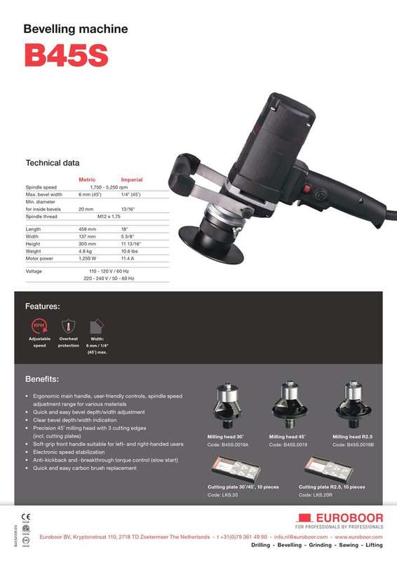 EUROBOOR MACHINE BEVELLING 1500W   HTC-B45