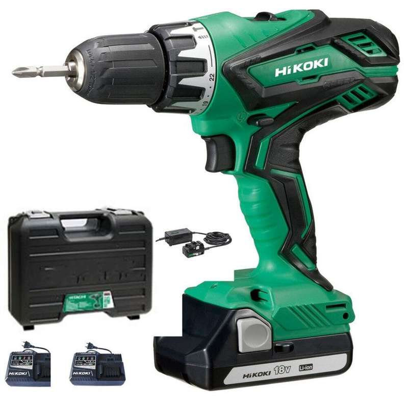 HIKOKI DRILL IMPACT 18V 53NM 13MM SET   HTC-DS18DF-WC
